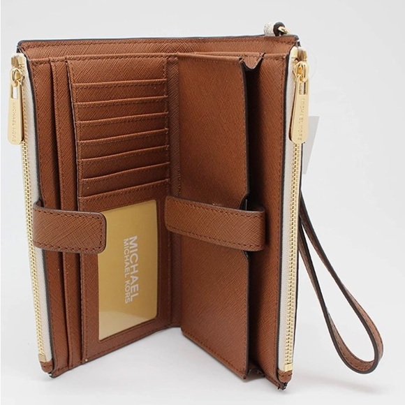 Michael Kors Jet Set Travel Double Zip Wristlet - Signature - Picture 4 of 5